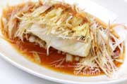 アカメの中華風酒蒸し　清蒸鮮魚,料理,調理例