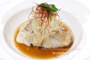 調理したオオスジハタ　料理　中華風蒸し魚