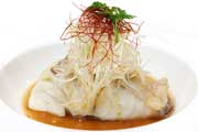 調理したオオスジハタ　料理　中華風蒸し魚