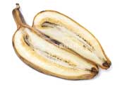 追熟したカルダババナナの断面 調理用バナナ