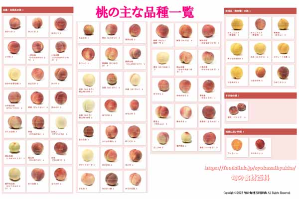 桃（もも）の品種 69種一覧：旬の果物百科