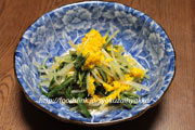 食用菊と水菜のおひたし