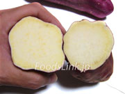 宮崎紅芋（左）と高系１４号（右）の断面