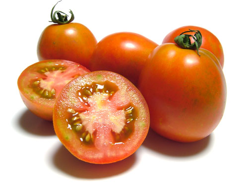 調理用トマトの断面　種のゼリー状の部分が少ないのが分かります